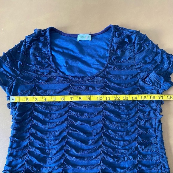 Georgia Rylie Ruffle Short Sleeve Top Size M - Picture 8 of 9